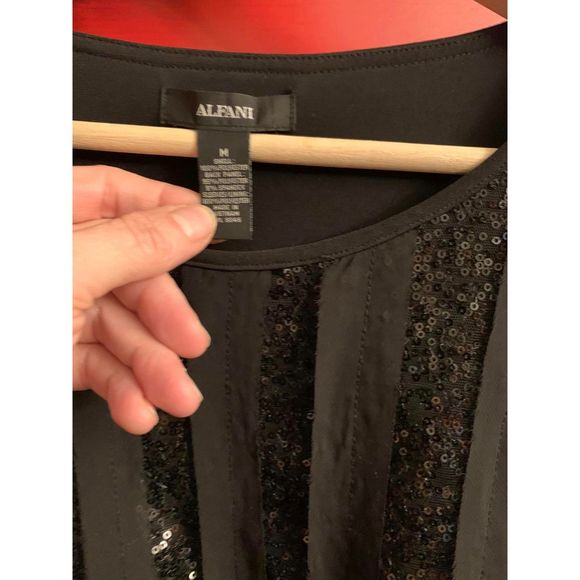 Alfani & Mix Nouveau Sze Med 2 Piece Set Sparkly Dressy Skirt Shirt Holidays EUC - Picture 3 of 9